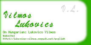 vilmos lukovics business card